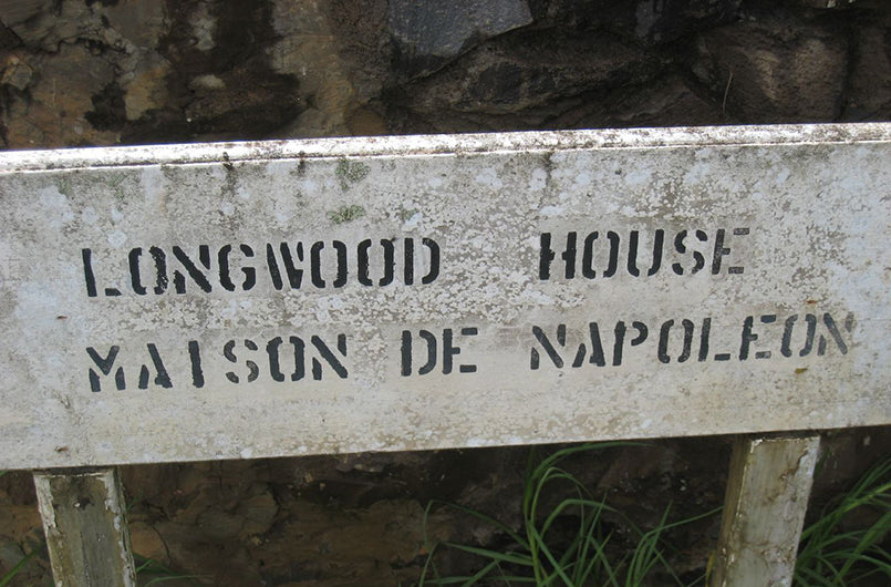 Sign showing the house of Napoleon on St Helena island