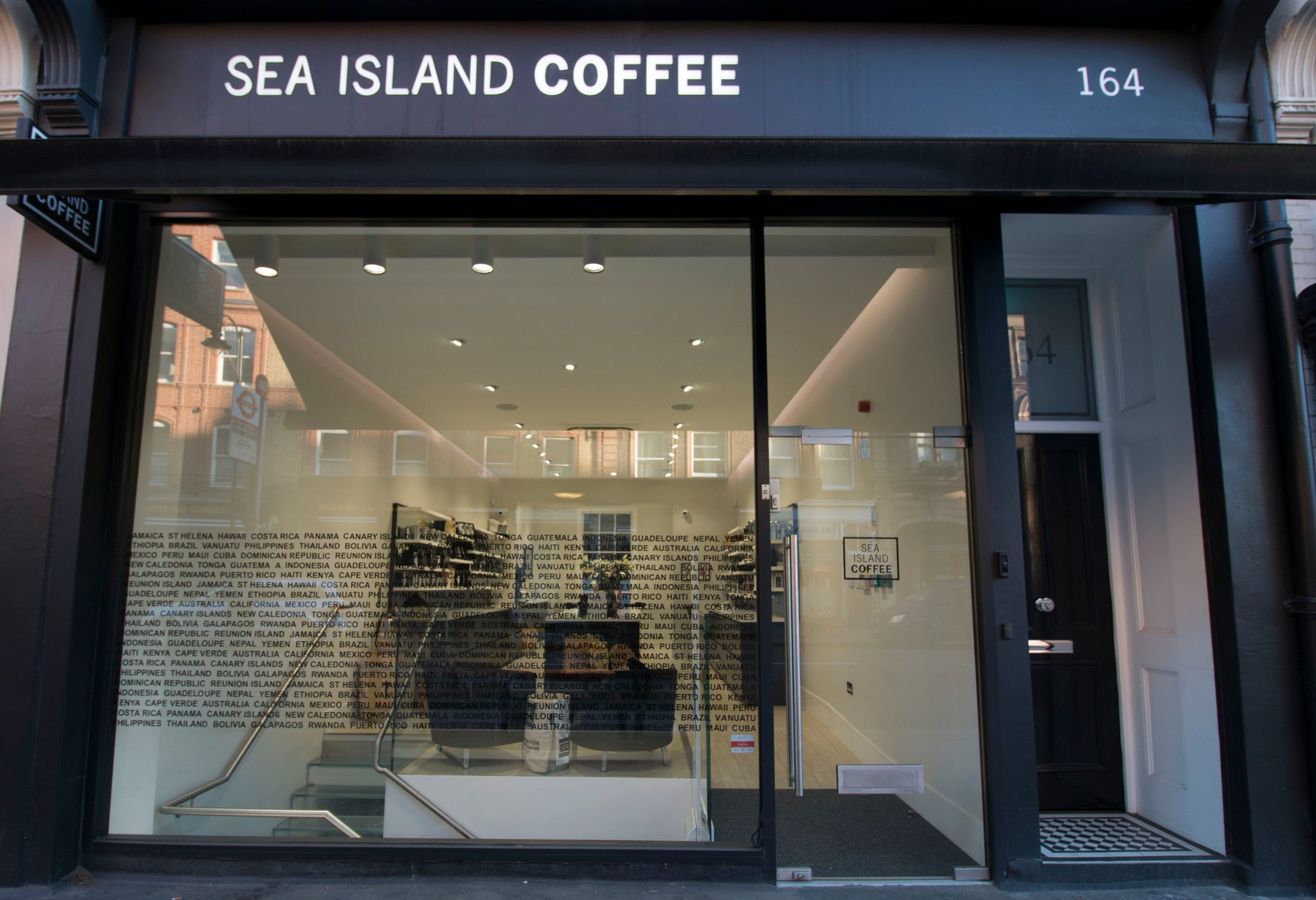 Outside of Sea Island Coffee shop in London